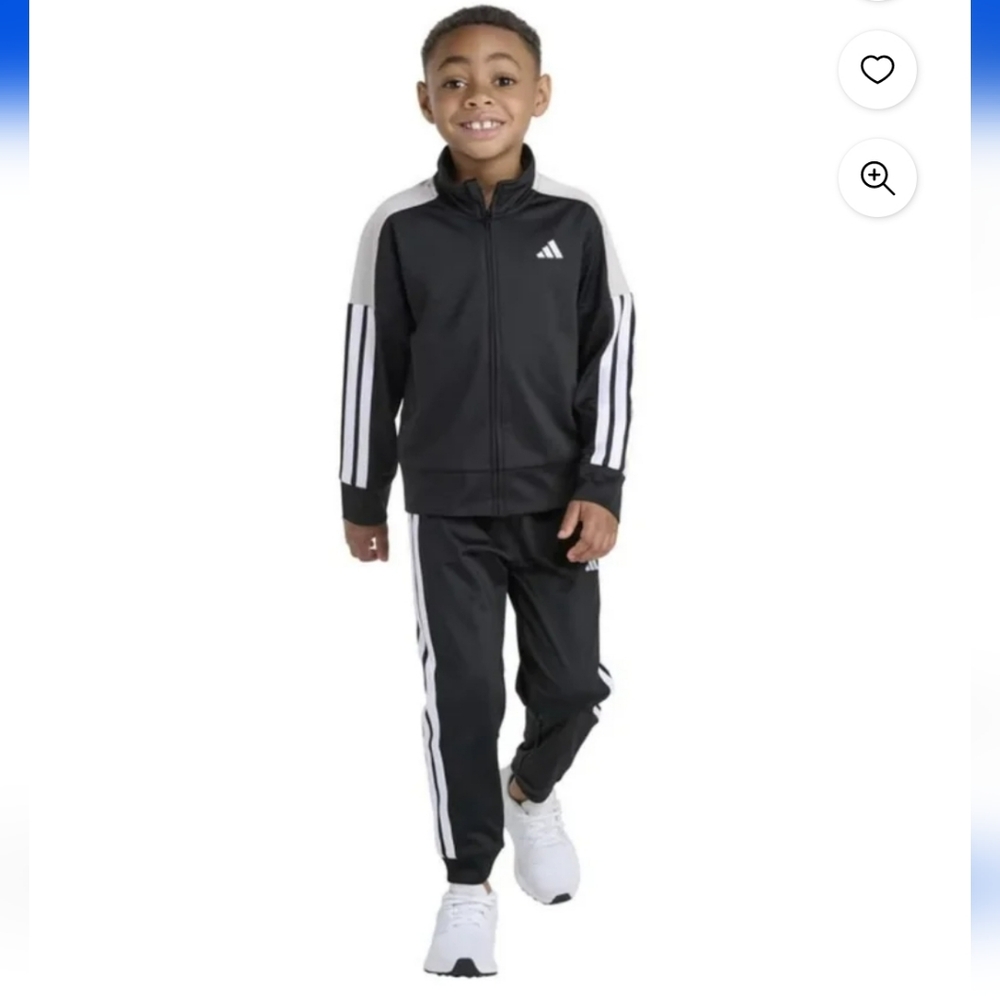 New!Adidas Boy/Kids 2pc Set Black & White Tracksuit Outfit Y2K Cottagecore Retro